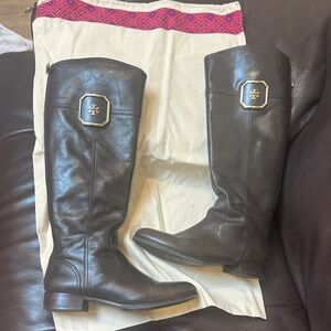 Tory Burch Dark Brown Leather Knee-High Boots